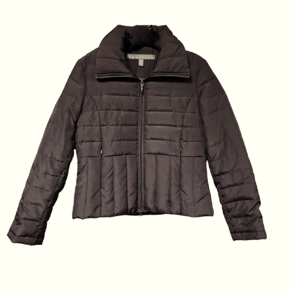 Kenneth Cole Reaction Brown Puffer Down Short Jacket Size Medium